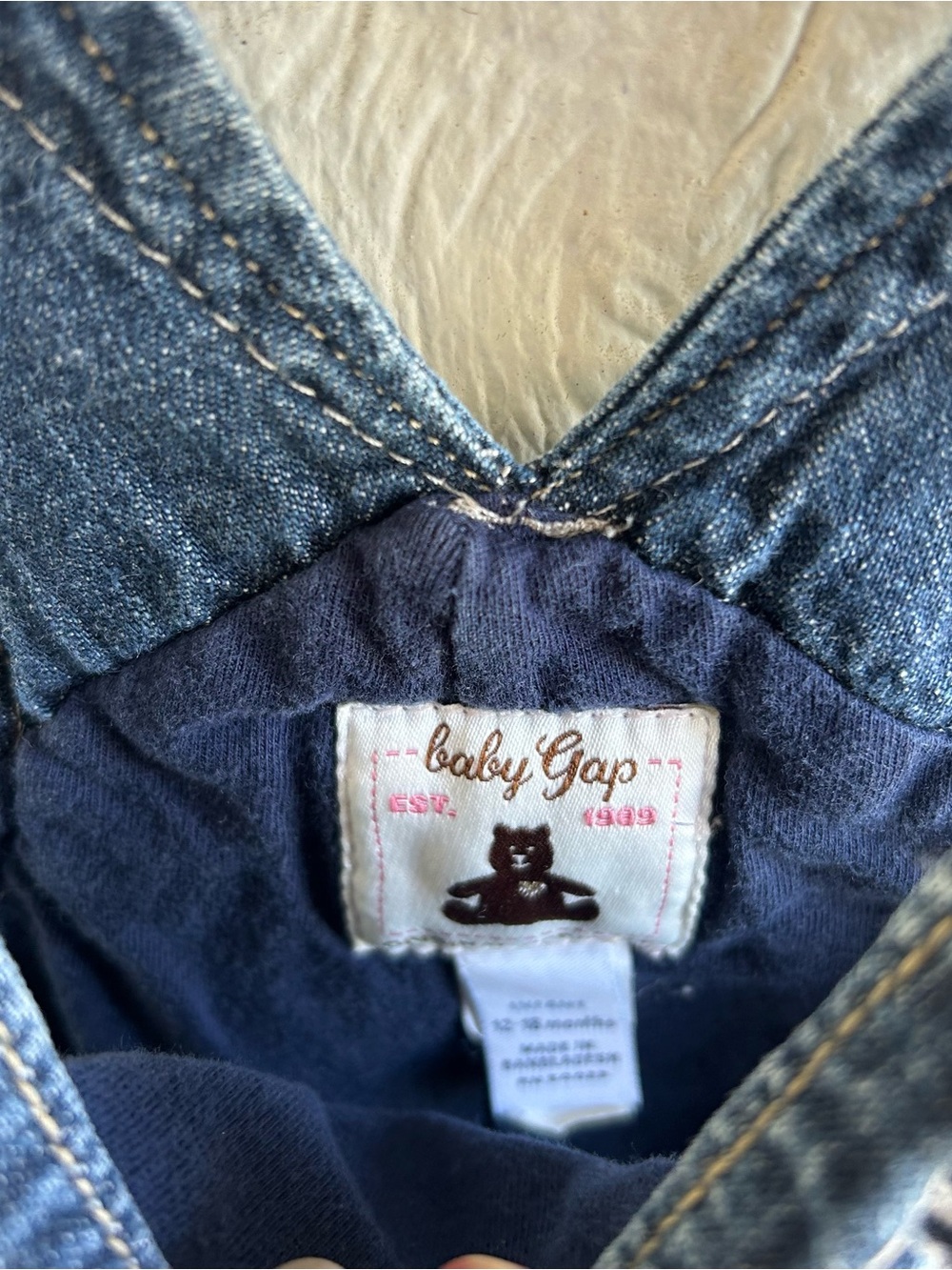 Y2K vintage embroidered Kids Dark Blue Embroidered Denim Overalls - Picture 5 of 8